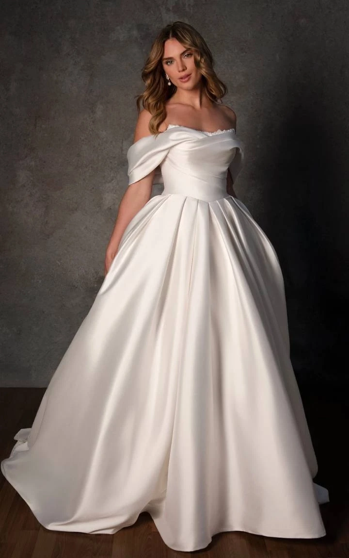 Model wearing a Essense of Australia gown