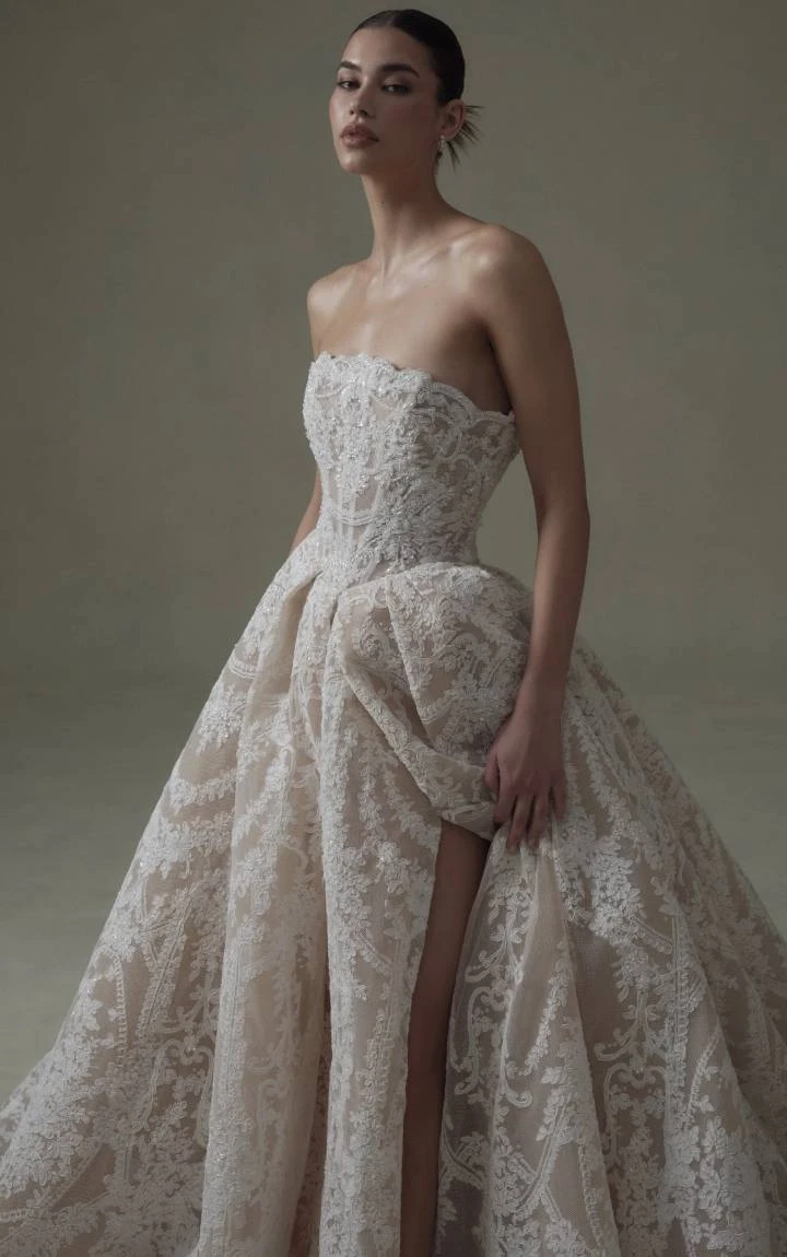 Model wearing a Senstudio gown