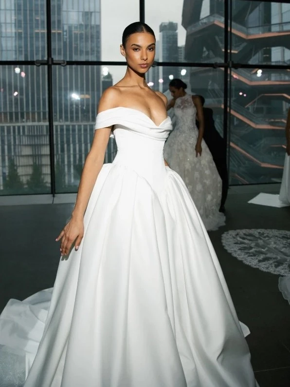 Model wearing a Senstudio gown