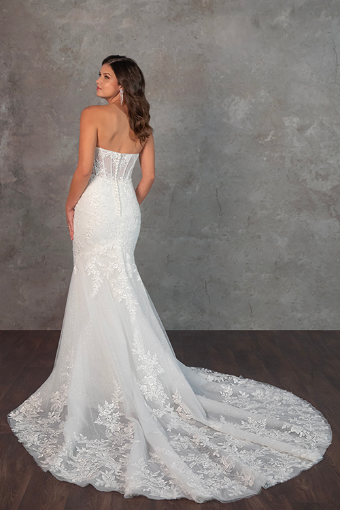 Essense of Australia D4341 #1 (IVIV-PL) Ivory Lace and Tulle over Ivory Gown w Porcelain Tulle Plunge thumbnail