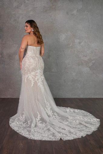 Essense of Australia D4341 #4 default (IVIV-PL) Ivory Lace and Tulle over Ivory Gown w Porcelain Tulle Plunge thumbnail