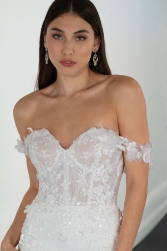 Martina Liana ML1612 #2 default (IVRM-PL) Ivory Lace & Tulle over Rum Gown w Porcelain Tulle Illusion thumbnail