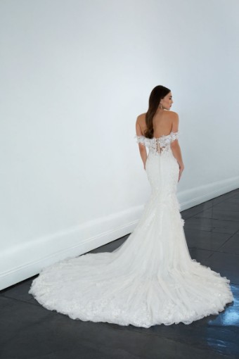 Martina Liana ML1612 #1 (IVRM-PL) Ivory Lace & Tulle over Rum Gown w Porcelain Tulle Illusion thumbnail