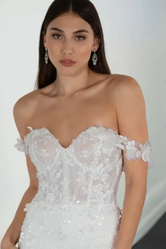 Martina Liana ML1612 #2 default (IVRM-PL) Ivory Lace & Tulle over Rum Gown w Porcelain Tulle Illusion thumbnail