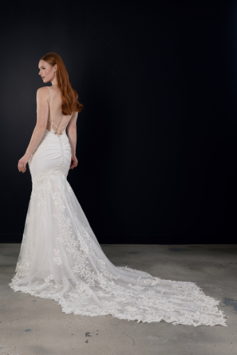 Martina Liana ML1798 #1 (IV-PL) IVORY GOWN W PORCELAIN TULLE ILLUSION AND PLUNGE thumbnail