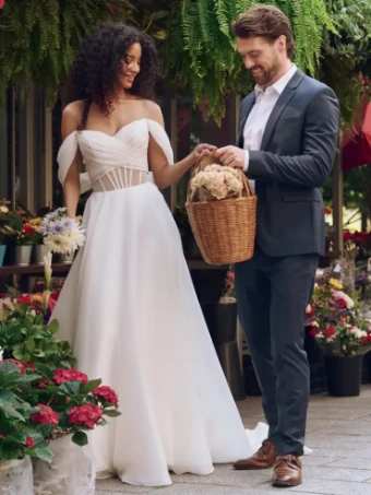 Rebecca Ingram SUNNY (25RB273A01 - Unlined bodice) #1 All Ivory (gown with Ivory Illusion) thumbnail