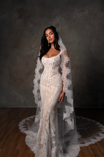 Essense of Australia D4437 #2 default (IV-RM) IVORY LACE AND TULLE OVER RUM GOWN thumbnail