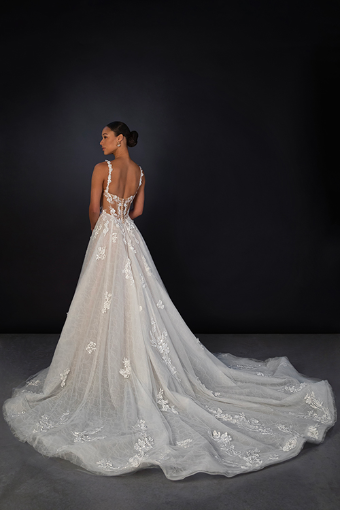 Martina Liana ML1899 #1 (IVRM-PL) Ivory Lace & Tulle over Rum Gown w Porcelain Tulle Illusion thumbnail