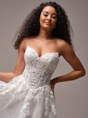 Rebecca Ingram PAIGE (25RS919A01 - Unlined bodice, Glitter tulle) #1 default Ivory over Soft Blush thumbnail