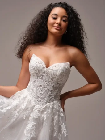 Rebecca Ingram PAIGE (25RS919A01 - Unlined bodice, Glitter tulle) #1 default Ivory over Soft Blush thumbnail