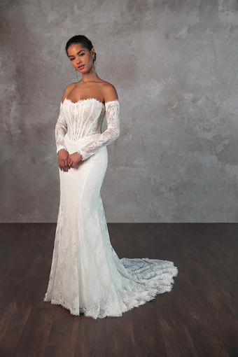 Essense of Australia D4287 #0 default (IV-IVR) Ivory Lace and Tulle over Ivory Gown thumbnail