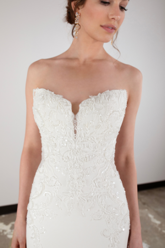 Essense of Australia D3853 #4 default (IV-PL) Ivory Gown w Porcelain Tulle Plunge thumbnail