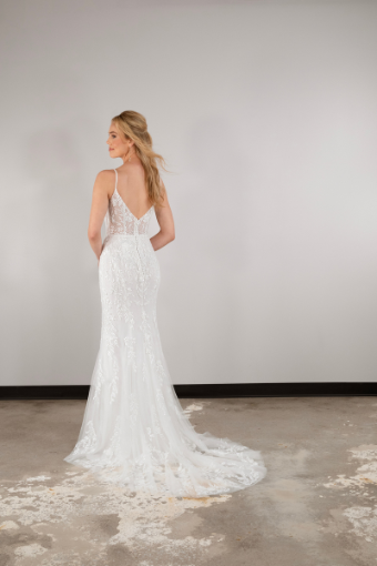 Essense of Australia D3883 #2 (IV-LT) IVORY LACE AND TULLE OVER LATTE GOWN thumbnail