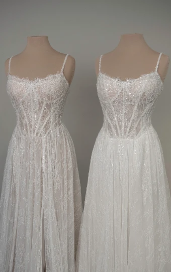 Martina Liana ML1945 #3 default (IV-RM) IVORY LACE AND TULLE OVER RUM GOWN thumbnail