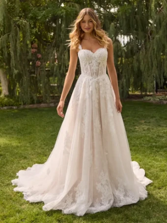 Rebecca Ingram ESMERALDA #1 Ivory over Blush (gown with Ivory Illusion) thumbnail