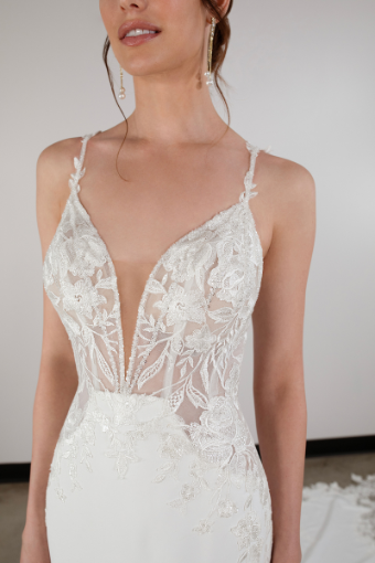 Essense of Australia D3930 #3 default (IV-PL) Ivory Gown w Porcelain Tulle Plunge thumbnail