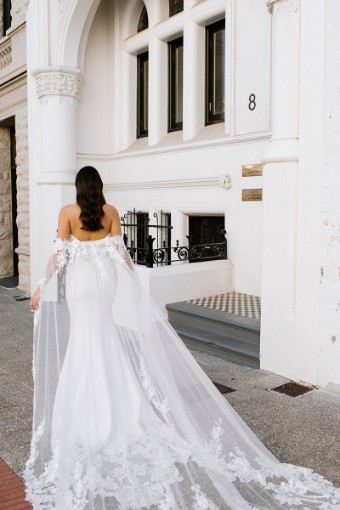 Martina Liana 1362 #1 (IV-PL) Ivory Gown w Porcelain Tulle Plunge thumbnail