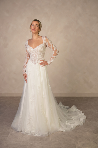 Essense of Australia D4577 #0 default (IV-IV) Ivory Lace and Tulle over Ivory Gown thumbnail