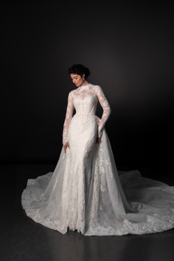 Martina Liana ML1995 #2 default (IV-RM) IVORY LACE AND TULLE OVER RUM GOWN thumbnail