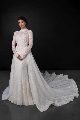 Martina Liana ML1995 #0 default (IV-RM) IVORY LACE AND TULLE OVER RUM GOWN thumbnail