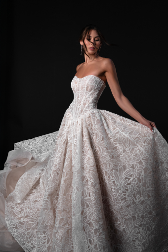 Martina Liana ML1994 #2 default IVORY LACE TULLE & CHAMPAGNE ROYAL ORGANZA OVER IVORY GOWN thumbnail