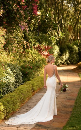 Essense of Australia D3063 #1 default Ivory Gown with Porcelain Tulle Illusion thumbnail