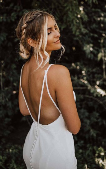 Essense of Australia D3112 #3 Ivory Gown with Porcelain Tulle Plunge thumbnail