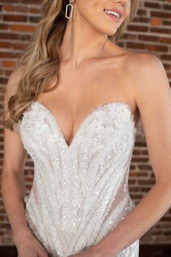 Essense of Australia D3838 #2 default (IV-LT) IVORY LACE AND TULLE OVER LATTE GOWN thumbnail