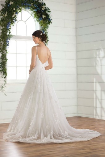 Essense of Australia D2810 #1 default Ivory Gown with Porcelain Tulle Plunge thumbnail