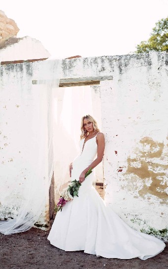 Essense of Australia D3223 #3 Ivory Gown with Porcelain Tulle Plunge thumbnail