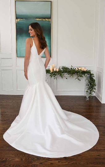 Essense of Australia D3223 #1 Ivory Gown with Porcelain Tulle Plunge thumbnail