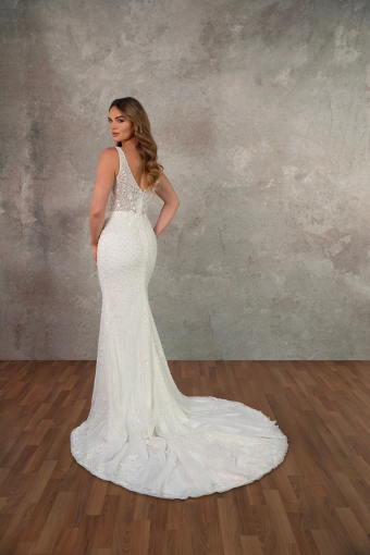 Essense of Australia D4448 #1 (IVIV-PL) IVORY EMBROIDERY & TULLE OV IVORY GOWN W PORCELAIN TULLE PLNG thumbnail