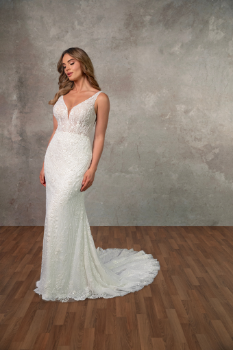 Essense of Australia D4448 #0 default (IVIV-PL) IVORY EMBROIDERY & TULLE OV IVORY GOWN W PORCELAIN TULLE PLNG thumbnail