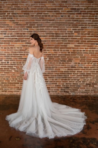 Essense of Australia D3787 #2 (IV-RUM) IVORY LACE TULLE AND ROYAL ORGANZA OVER RUM GOWN thumbnail