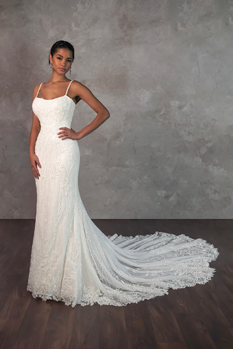 Essense of Australia D4279 #0 default (IV-SB) IVORY LACE EMBROIDERY AND TULLE OVER SABLE GOWN thumbnail