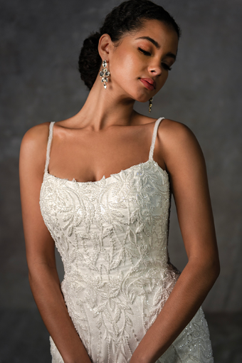 Essense of Australia D4279 #2 default (IV-SB) IVORY LACE EMBROIDERY AND TULLE OVER SABLE GOWN thumbnail