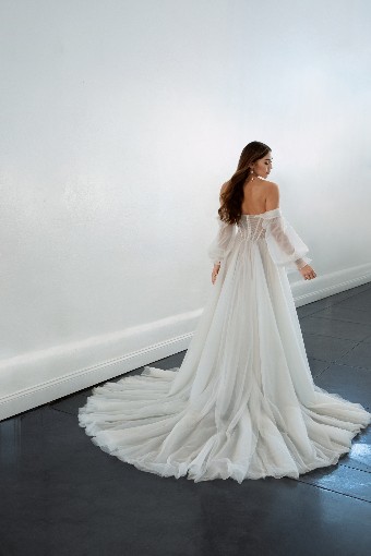 Martina Liana 1497 #3 (IVRM-PL) Ivory Tulle & Royal Organza ov Rum Gown w PLN Tulle Plunge thumbnail