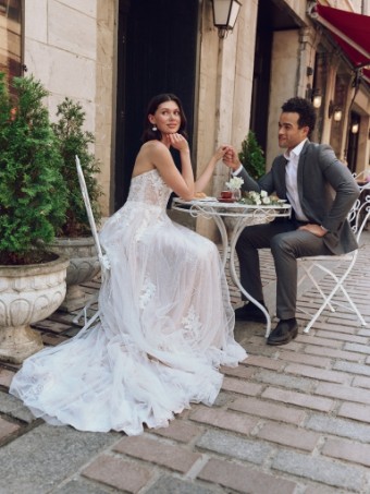 Rebecca Ingram JALISSA #3 Ivory over Blush (gown with Natural Illusion) thumbnail