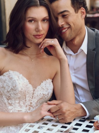 Rebecca Ingram JALISSA #1 Ivory over Blush (gown with Natural Illusion) thumbnail