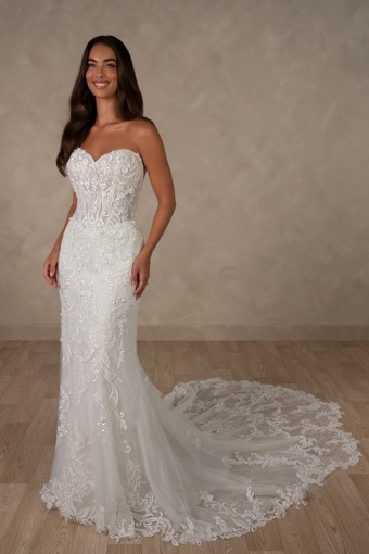 Essense of Australia D4625 #2 (IV-RUM) Ivory Lace and Tulle over Rum Gown (IV-IVR) Ivory Lace and Tulle over Ivory Gown thumbnail