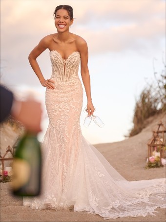 Maggie Sottero Designs BENJIE ROYALE #2 Ivory over Blush (gown with Light Nude Illusion) thumbnail