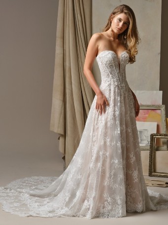Maggie Sottero Designs LUCCA #5 All Ivory (gown with Ivory Illusion) thumbnail