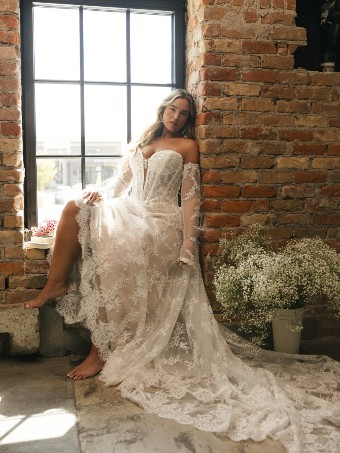 Maggie Sottero Designs LUCCA #1 All Ivory (gown with Ivory Illusion) thumbnail