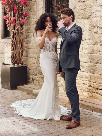 Rebecca Ingram ADELINE #6 Ivory (gown with Natural Illusion) thumbnail