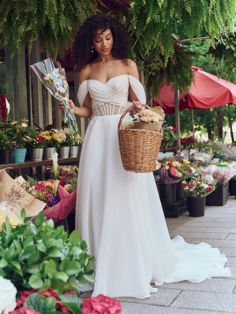 Rebecca Ingram SUNNY #3 All Ivory (gown with Ivory Illusion) thumbnail