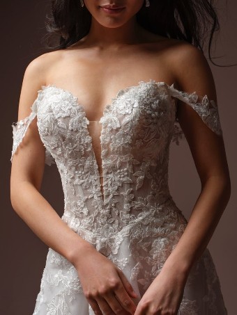 Rebecca Ingram BERNADINE #2 Ivory over Soft Blush (gown with Light Nude Illusion) thumbnail