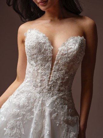 Rebecca Ingram BERNADINE #1 Ivory over Soft Blush (gown with Light Nude Illusion) thumbnail