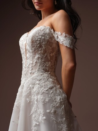 Rebecca Ingram BERNADINE #3 Ivory over Soft Blush (gown with Light Nude Illusion) thumbnail